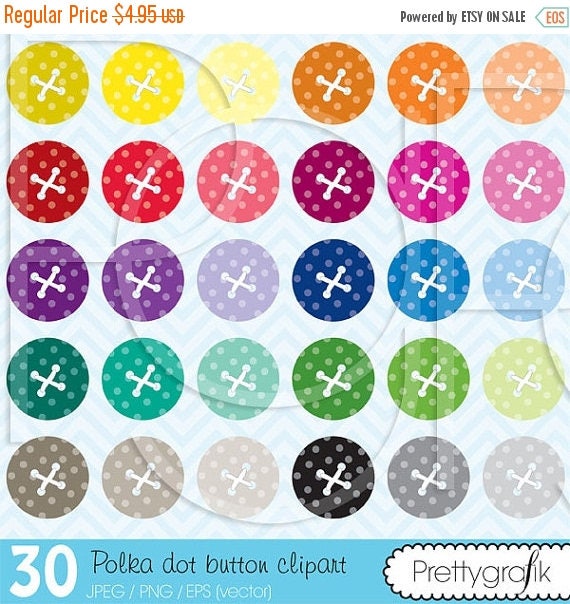 80% OFF SALE 30 button clipart commercial use, vector graphics, digital clip art, digital images - CL469 Il_570xn
