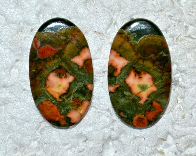 Large Rhyolite Studs, 27x16mm, Natural, Set in Sterling Silver E1118