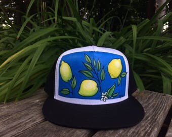 Love Checkered Painted DTF Printed Black Trucker Hat
