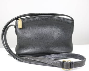 25% off Vintage 1980s Sonoma Coach Bag/ Black Pebbled Leather Coach crossbody/ Made in USA Coach #4918