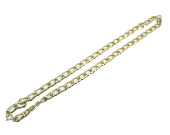 Vintage COUTURE Link necklace, Vintage Heavy Gold Chain Link Necklace, Long Runway Punk Rock Necklace, Gift for Her, Fashion Runway