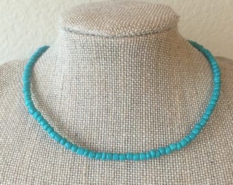Turquoise Seed Beeaded Choker