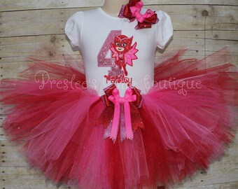 Owlette Birthday tutu outfit, PJ Masks, Owlette Birthday tutu set!