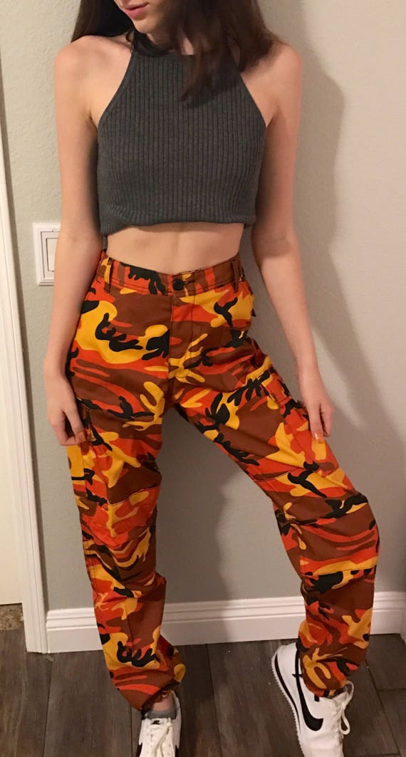  Orange  Camo  Pants Army Pants camoflauge pants camo 