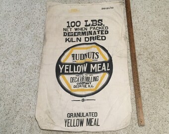 Vintage Hudnuts Yellow Meal Feed Sack