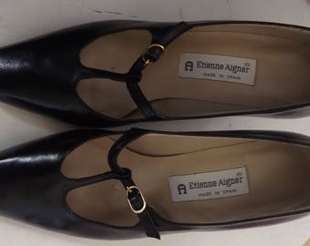 Etienne Aigner T Strap Shoes
