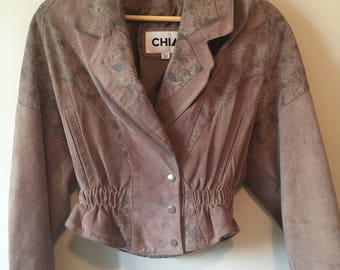 Vintage 1990s tan Chia leather jacket
