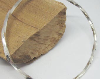 Sterling silver twist bangle, contemporary silver bangle, UK shop