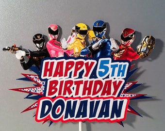 Power Rangers Cake Topper, Power Ranger Party Cake Topper, Power Ranger centerpiece, Power Rangers Banner, Ower Ranger Cake, Megaforce