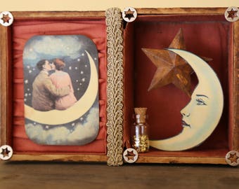 PaperMoon Couple Shadowbox - Assemblage