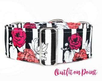 Floral Martingale Collar, 2 Inch Martingale Collar, Floral Dog Collar, Whippet Collar, Saluki Collar, Greyhound Martingale Collar, Flowers