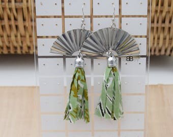 African fabric earrings, tassel earrings, afro jewellery, afro earrings, dangle earrings, gift for women, afro jewelry