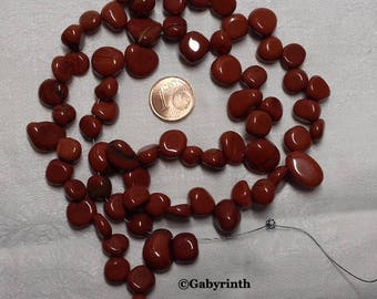 50cm wire Freeform Nuggets red Jasper