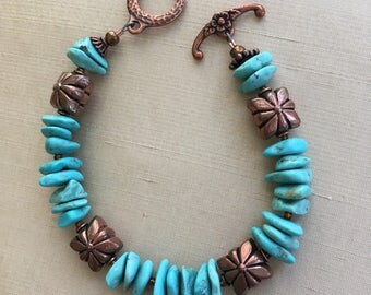 Earthy look with turquoise and copper