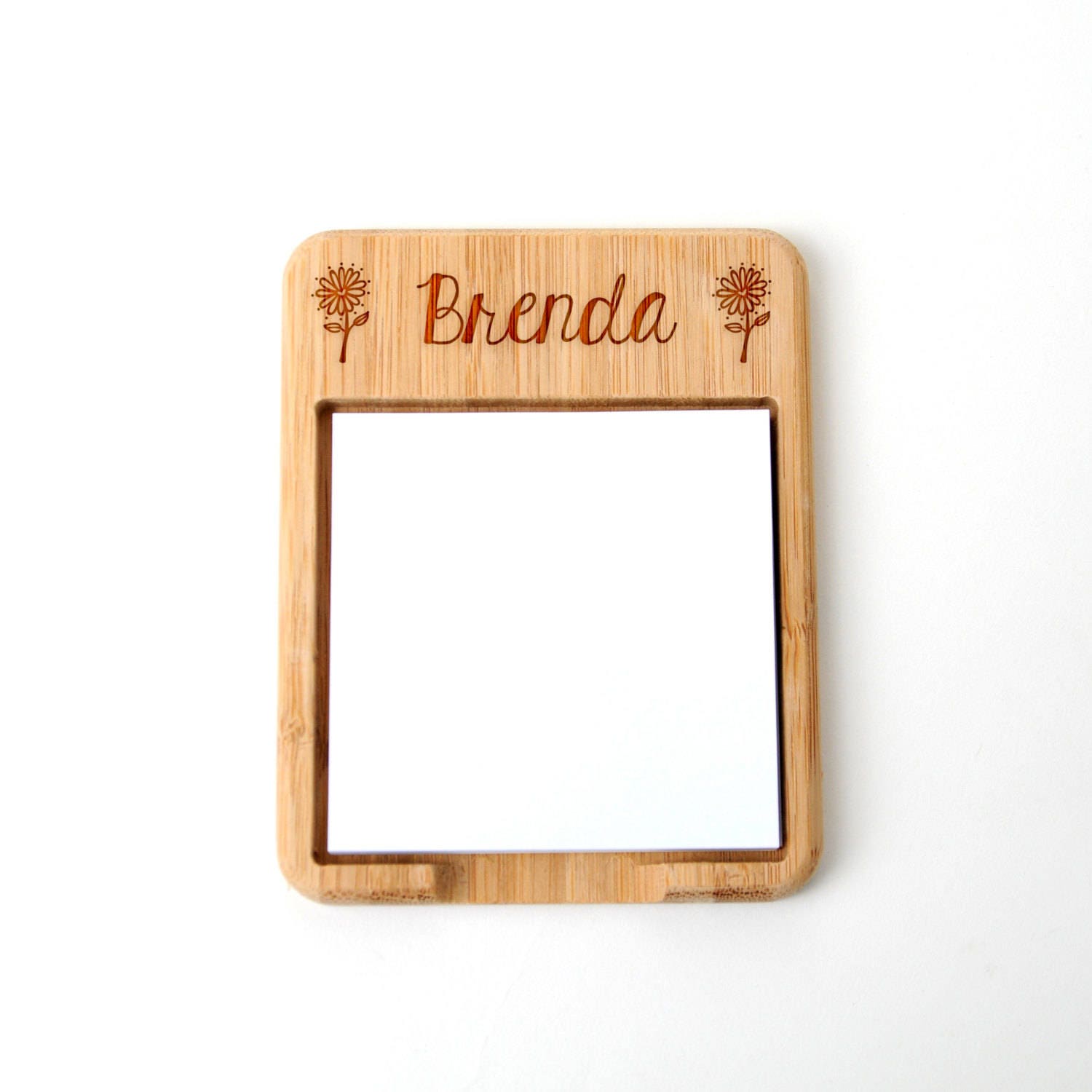 Personalized Floral Wood Post It Note Holder Custom Teacher