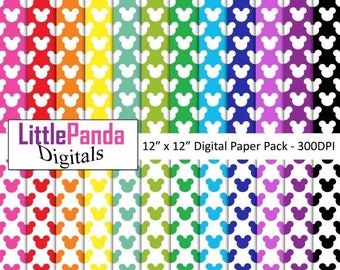 50% OFF SALE Mickey mouse digital paper, scrapbook papers, wallpaper, background, commercial use - D472