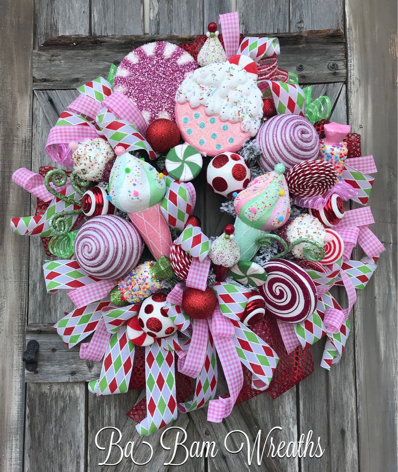 Reserved for Crystal, Candy Land Christmas, Christmas Wreath, Christmas