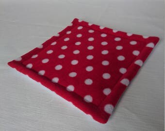 Waterproof Potty Pad , Lap Pad for Guinea Pigs , Pygmy Hedgehog , Rats , Degus ( Red & White Polka Dots )
