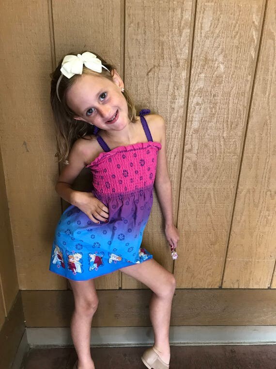Frozen sundress/cotton sundress/Frozen dress/toddler Frozen sundress/Frozen gift/Frozen clothes/Frozen mock smock/Disney dress/Princess dres