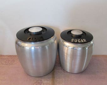 Vintage Kromex Flour and Sugar Canisters