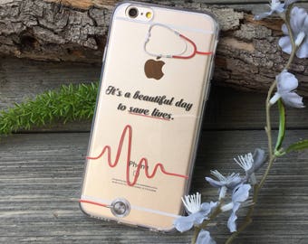 Beautiful Day to Save Lives iPhone Case, Your choice of Soft Plastic (TPU) or Wood