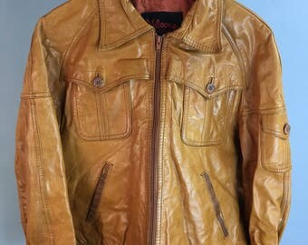 70s leather jacket | Etsy