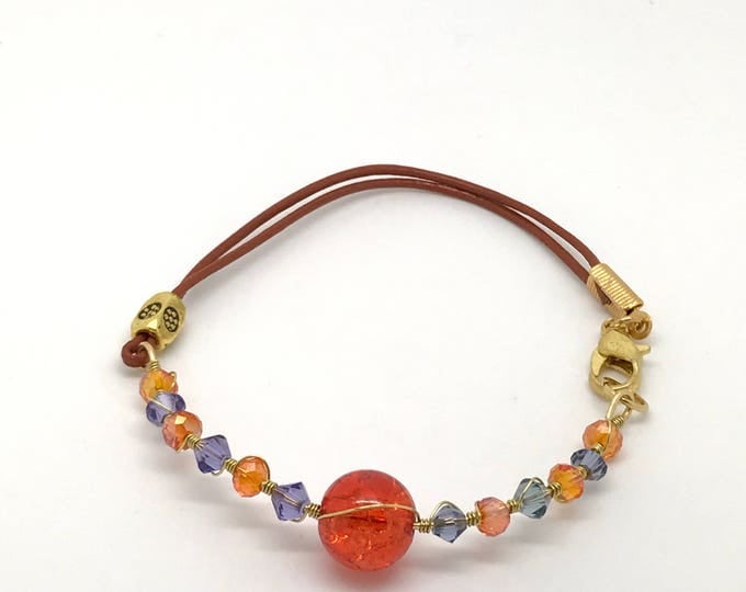 Bright Orange Bracelet, Tangerine Bracelet, Orange Tangerine Bracelet,