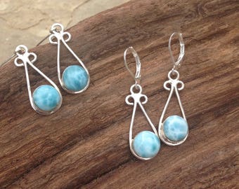 Larimar earrings | Etsy