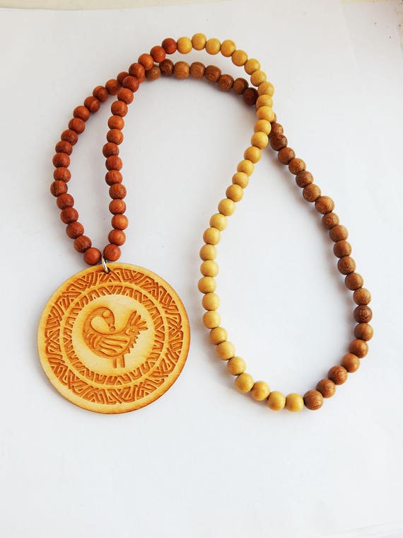 Mens African Necklace African Adinkra Wood Beaded Necklaces