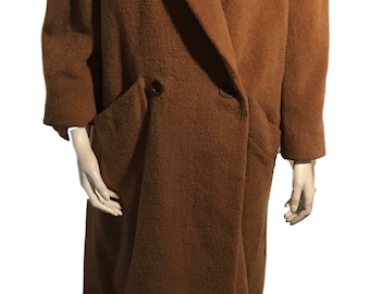 Bill Blass Signature Beige Wool Pea Pocketed Coat - Size 2 - Modern Size XS/S