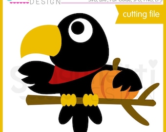 Fall Crow SVG, Fall Crow DXF, crow clipart, eps, DXF crow cut file, fall svg, svg Files for Cutting Machines