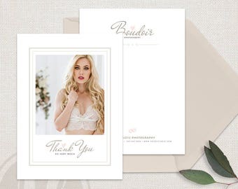 Boudoir Photography Thank You Card Template - Biydiur Photographer Thank You Card, Client Thank You Card, Photography Marketing