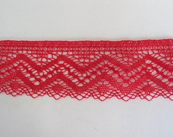 Cotton sheer lace red height 4.5 cm same as front/back