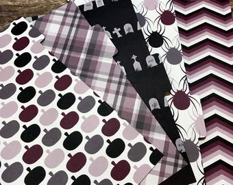 Set of 5 Planner Dividers for A5, Personal, Pocket and A6 Sized 6 Ring Planners. Side or Top Tabs. Fright Night
