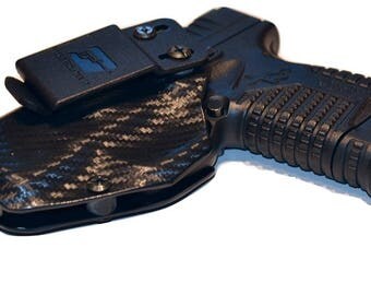 Glock 41 Custom Made Black Kydex Carbon Fiber Retention IWB Holster - Lifetime Warranty