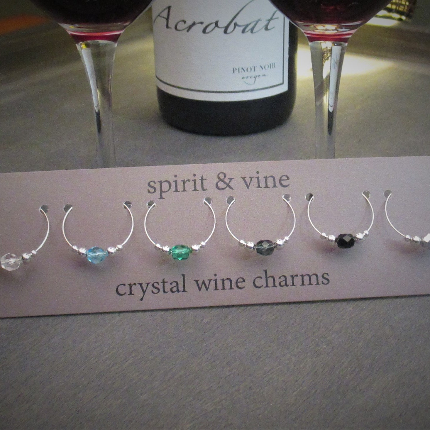 12 crystal wine charms gift box wine glass charm unique