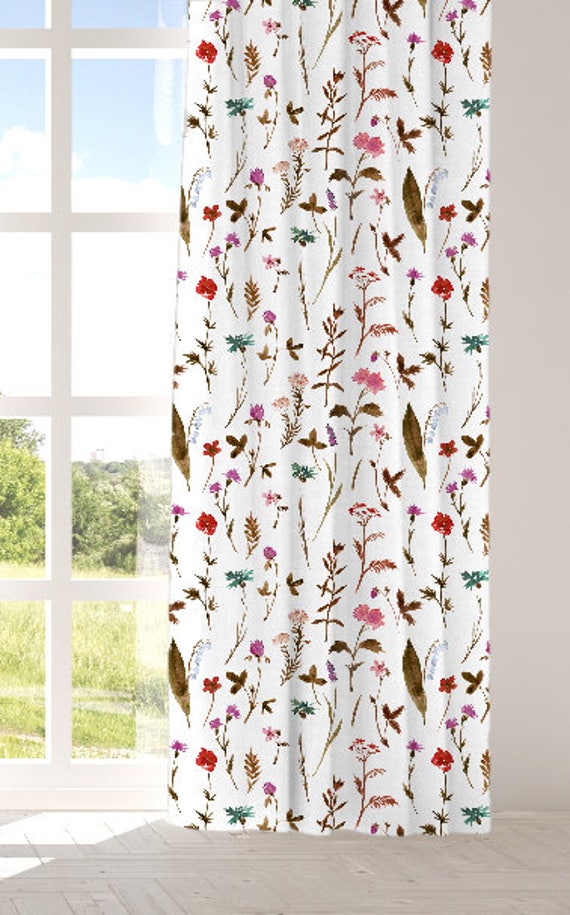 Floral Print Decorative Curtain 135