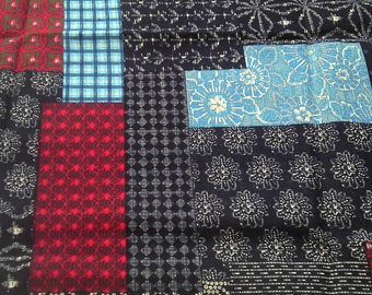 Fabric cotton linen Patchwork red 4 m no.44