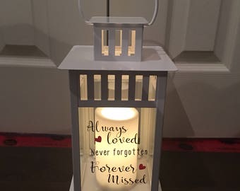 White or black In Memory Lantern, wedding decor, wedding centrepiece, In memory, memory table, wedding reception, memorial, funeral, home