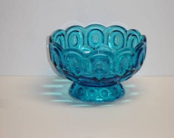 Moon and Stars Turquoise Blue Large Bowl Blue Fruit Bowl