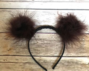 Bear ear headband, halloween headband, costume ,bear, baby bear, bear headband, baby headband, toddler hard headband