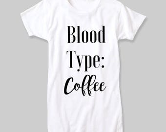 blood type coffee shirt