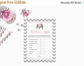 20% OFF Pink Elephant Price is Right Baby Shower Game, The Price is Right Baby Shower Game Gray Grey Chevron Instant Download Printable227