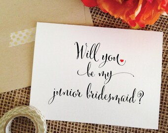 Will you be my junior bridesmaid wedding card junior bridesmaid card junior bridesmaid proposal card