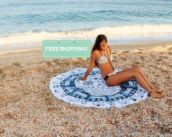 Round Beach Towels Roundie Towel Sugar Skull Circle Beach Towel Large Beach Towel Beach Sheet Large Beach Blanket