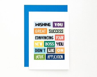 Funny New Job Card | Good Luck | Colleague | Funny Leaving Card | New Boss | Coworking Leaving | New Job Humour | Blank | SE0021A6