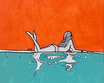 Reflections Original Acrylic Painting on Stretched Canvas