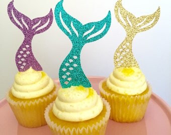 Mermaid Cupcakes, Mermaid Tail Cupcakes, Mermaid Cupcake Toppers, Under the Sea Cupcakes, Mermaid Birthday, Mermaid Theme Party
