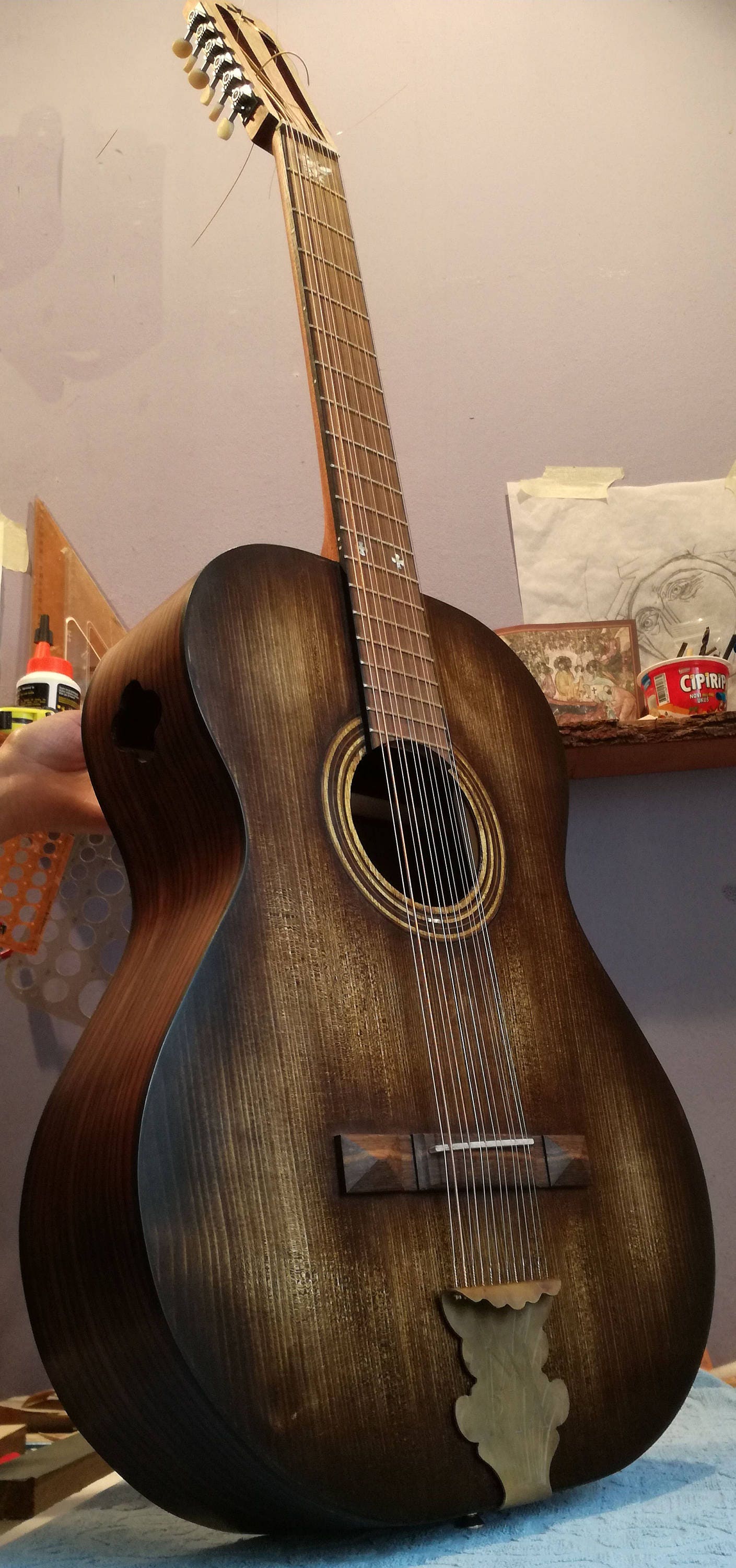 Leadbelly jumbo size baritone guitar 12strings made to order