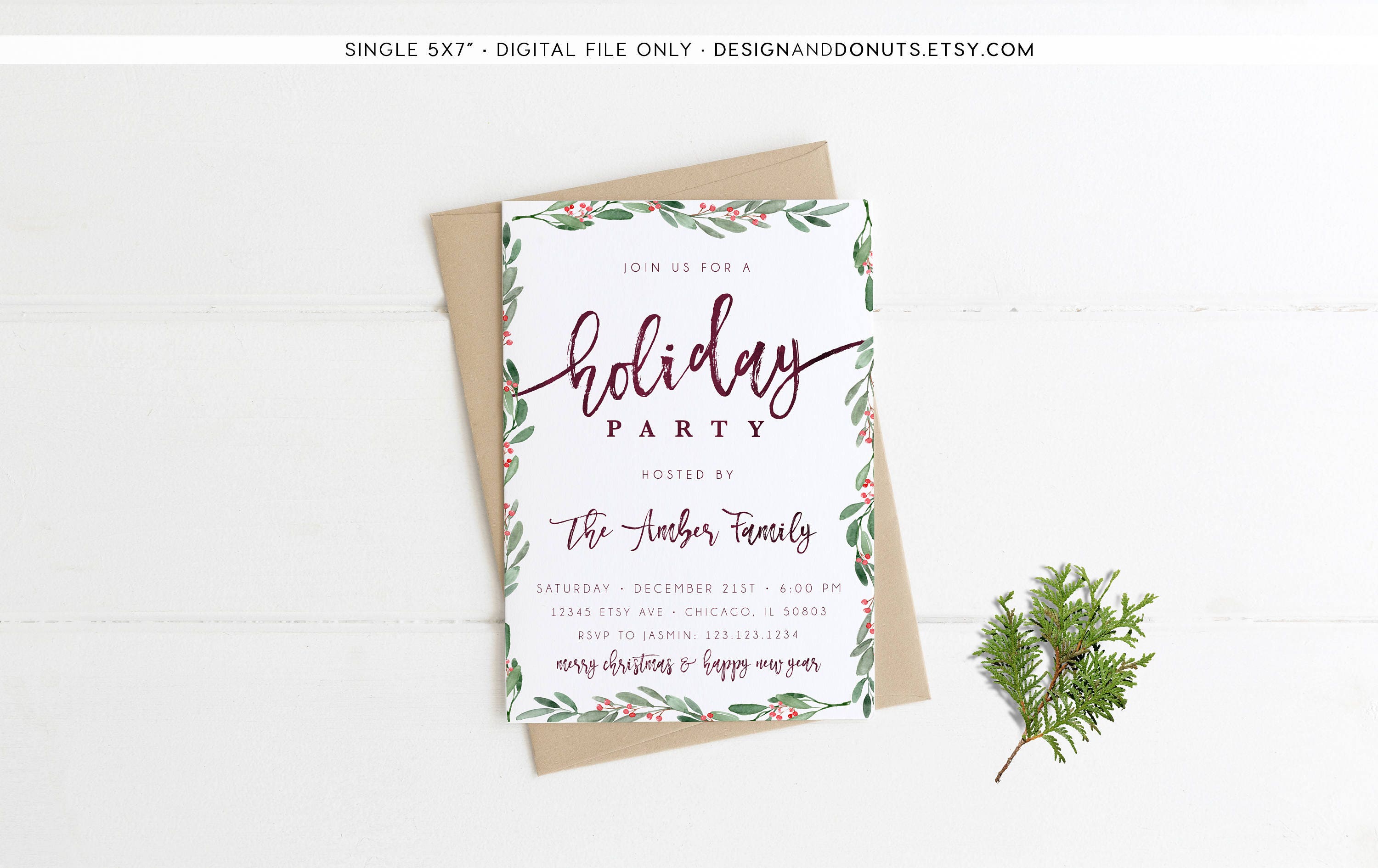 christmas invitation paper printable